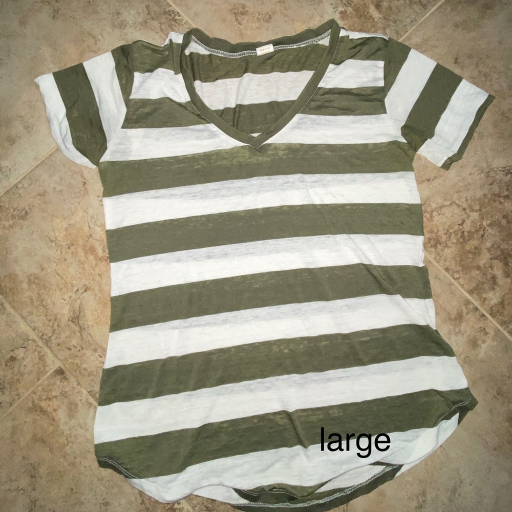 Green & White Stripped Shirt